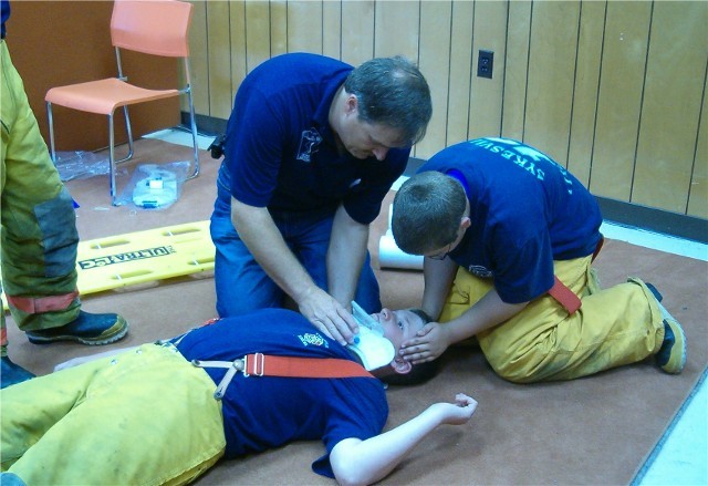 Junior Firefighters Learning CPR